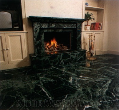 Serpentino Verde Giada Green Marble Fireplace