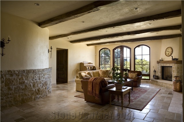 Travertine Roman Pattern, Anatolian Gold Travertine Tiles