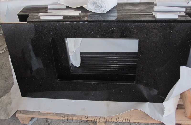 Black Galaxy Granite Countetops, Galaxy Black Granite Kitchen Countertops