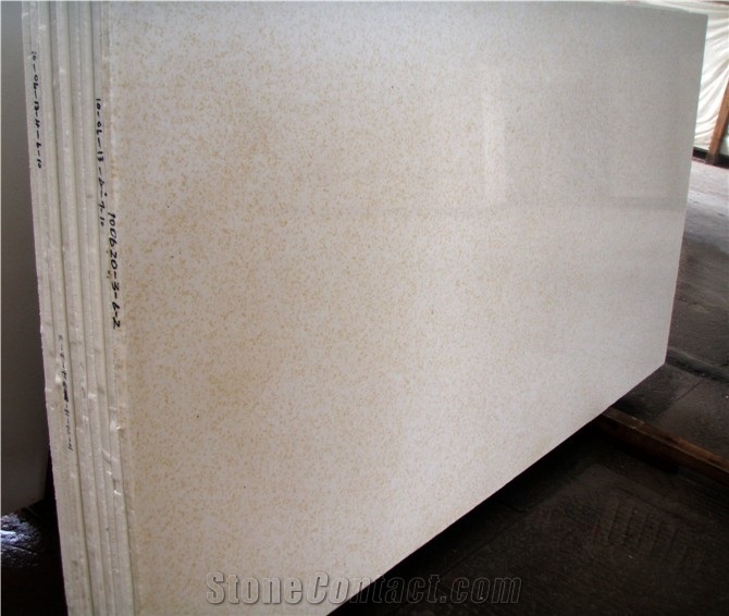 Yellow in White Crystallized Stone Slabs and Tiles