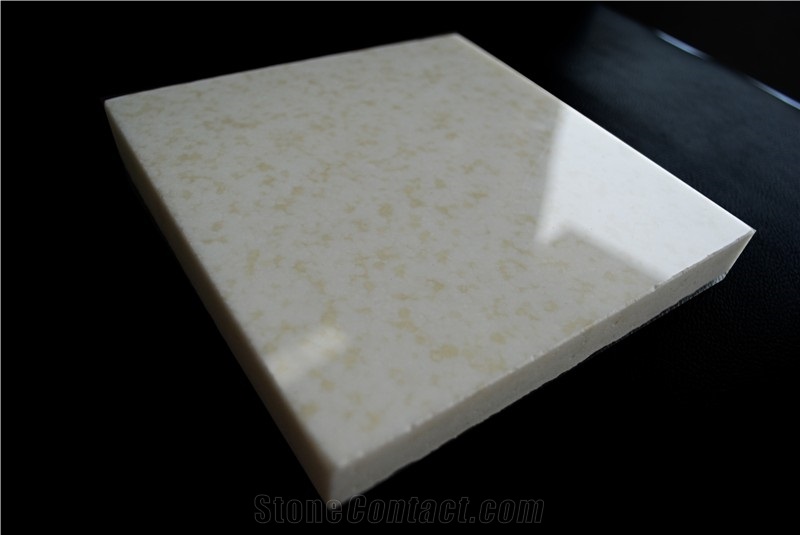 Yellow in White Crystallized Stone Slabs and Tiles