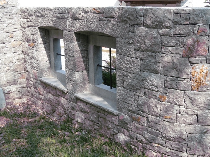 Repen Povir Limestone Masonry, Walling, Repen Povir Grey Limestone Walling