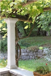 Stone Columns Of Different Treatments, Lipica Unito Grey Limestone Columns