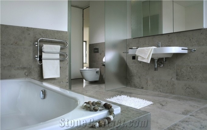 Jura Grey Limestone Bathroom Design