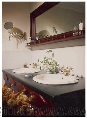 Delabole Slate Vanity Top (bullnosed Front Edge), Delabole Blue Slate Vanity Top