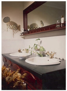 Delabole Slate Vanity Top (bullnosed Front Edge), Delabole Blue Slate Vanity Top