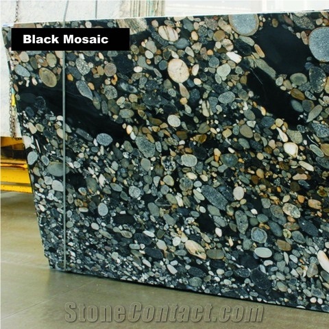 Black Mosaic Granite Slabs