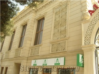 Limestone Facade, Exterior Wall Cladding, Azeri Beige Limestone Facade