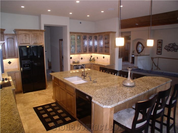 Granite St. Cecelia Classic Countertop, Giallo Santa Cecilia Yellow Granite Countertop