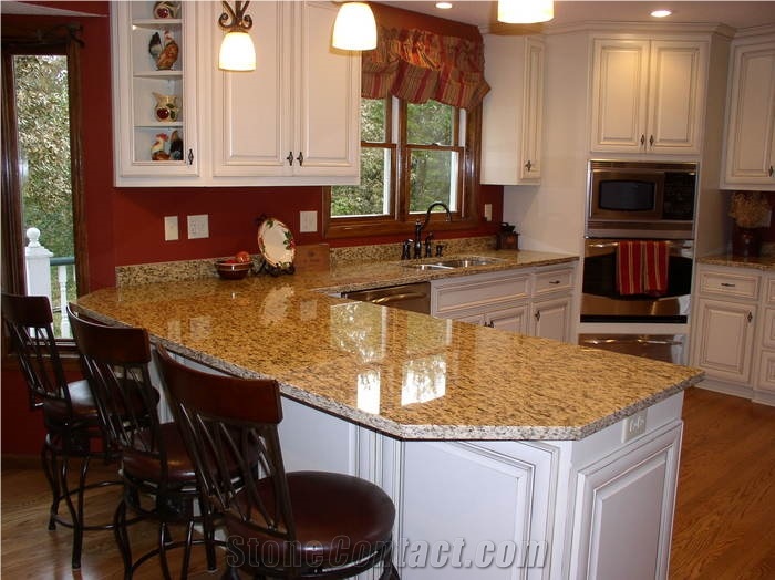 Granite St. Cecelia Classic Countertop, Giallo Santa Cecilia Yellow Granite Countertop