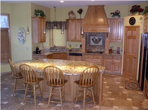 Juparana Sunrise Granite Countertop, Juparana Sunrise Yellow Granite Countertop