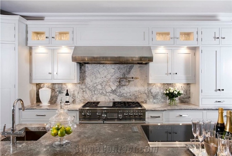 Blanco Lunar Quartzite Worktop, Luce Di Luna White Quartzite Kitchen Countertops