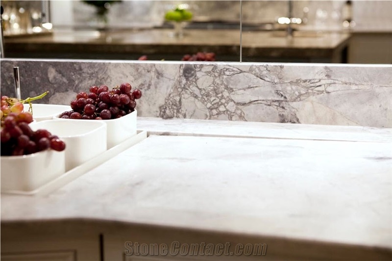 Blanco Lunar Quartzite Worktop, Luce Di Luna White Quartzite Kitchen Countertops