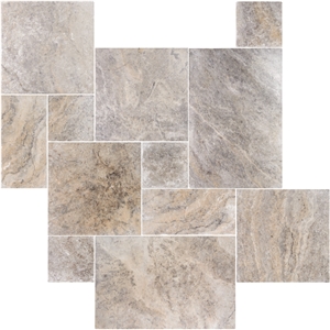 Silver Travertine Tumbled Pattern, Afyon Silver Travertine Tiles Silver Travertine Tumbled Pattern, Afyon Silver Travertine Tiles