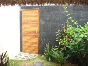 Lava Stone Wall Tiles, Wall Cladding, China Lava Stone Black Basalt Wall