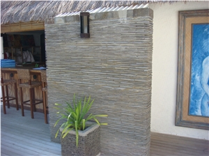 Slate Walling, Ledge Stone, Stacked Stone, Oyster Beige Slate Stacked Stone