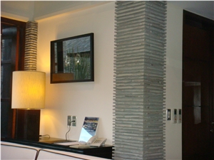 Slate Walling, Ledge Stone, Stacked Stone, Oyster Beige Slate Stacked Stone