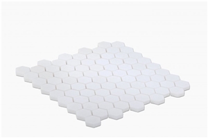 White Thassos Marble Hexagon Polished Mosaic Tile White Thassos Marble Hexagon Polished Mosaic Tile