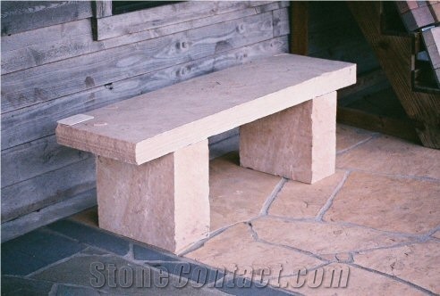 Arizona Sandstone Bench, Classic Oak White Sandstone Bench