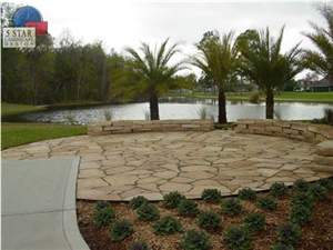 Buff Select Flagstone & Tan Tennessee Snapped Slab, Birmingham Buff Beige Sandstone Flagstone