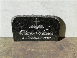 Black Galaxy Granite Bevelled Slant Gravestone