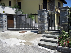 Pietra Di Luserna Quartzite Gate Post, Pietra Di Luserna Grey Quartzite Gate Post