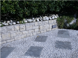 Beola Argentea Gneiss Pavement with Pebbles, Beola Argentea Favalle Grey Gneiss Pavement