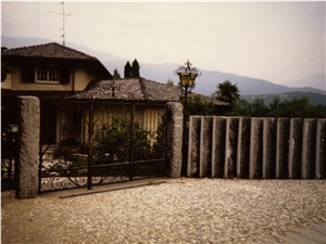 Entry Design Gate Columns with Beola Grigia, Beola Grigia Grey Quartzite Gate Columns