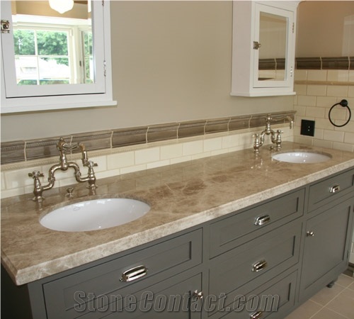 Cappucino Marble Polished Countertop, Cappucino Beige Marble Countertop