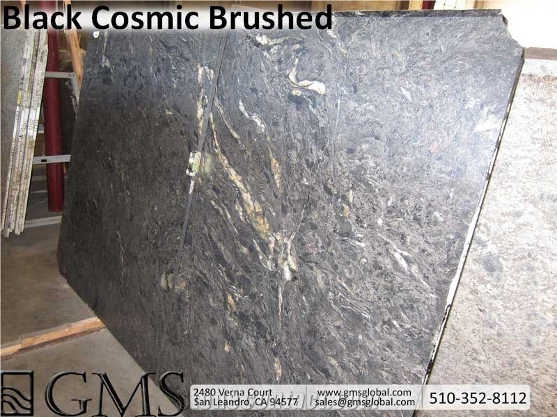 Black Cosmic Brushed Granite Slabs