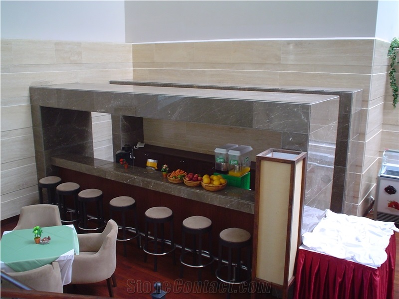 Olive Grey Marble Bar Top