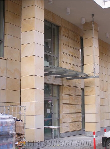 Radkow Sandstone Wall Panels, Facade, Radkow Fein Beige Sandstone Wall Panels