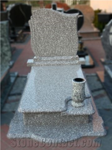 Crema Pearl Pink Granite Monument