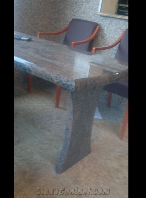 Hallandia Granite Table Stand, Hallandia Red Granite Table Stand
