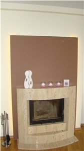 Travertino Classico Fireplace, Travertino Classico Beige Travertine Fireplace