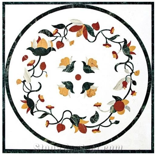 Marble Inlayed Waterjet Floor Medallions