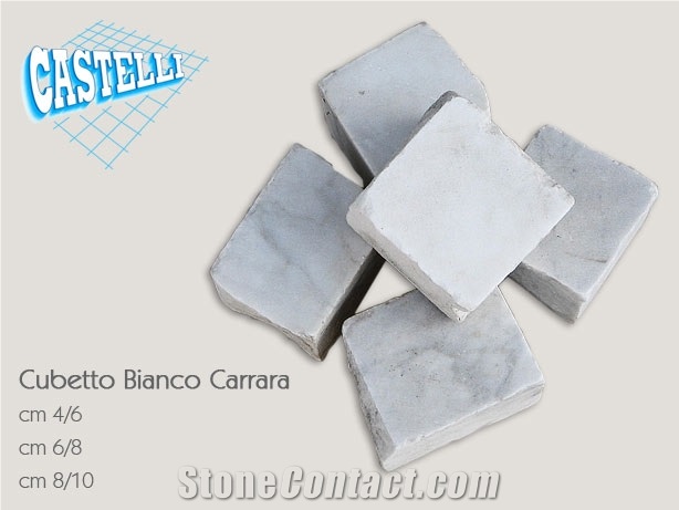 Bianco Carrara Marble Cube Stone, Bianco Carrara C White Marble Cube Stone