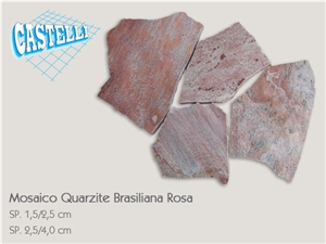 Brazilian Rosa Quartzite Random Flagstone, Rosa Pink Quartzite Random Flagstone Brazilian Rosa Quartzite Random Flagstone, Rosa Pink Quartzite Random Flagstone