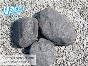Nero Ebano Limestone Pebble Stone, Nero Ebano Black Limestone Pebble Stone Nero Ebano Limestone Pebble Stone, Nero Ebano Black Limestone Pebble Stone