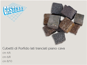 Porfido Viola Di Predazzo Cubic Stone, Porfido Viola Di Predazzo Lilac Granite Cobble, Pavers