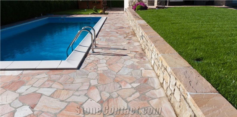 Rosa Del Piemonte Quartzite Pool Terraces, Pavers, Rosa Del Piemonte Pink Quartzite Pool Terraces