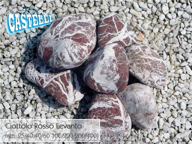 Rosso Levanto Marble Pebble Stone, Rosso Levanto Red Marble Pebble Stone