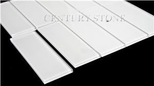 2"x6"(5x15cm) Super White Glass Subway Wall Tile