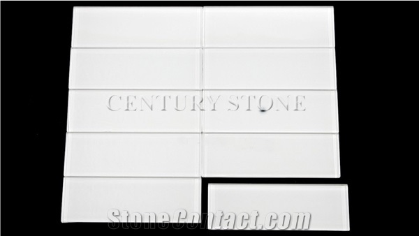 2"x6"(5x15cm) Super White Glass Subway Wall Tile