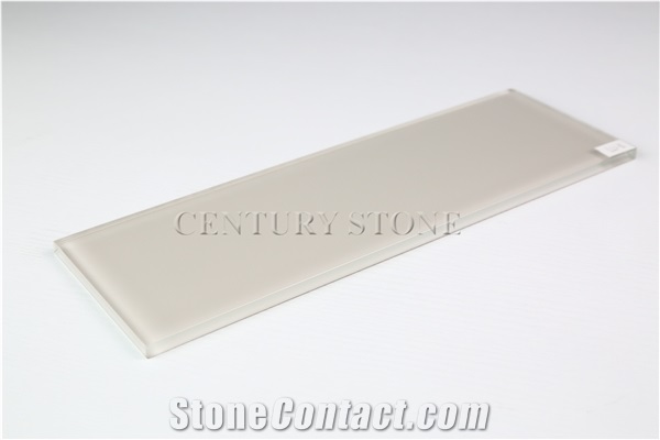 4‘x12" (10x30cm) Beige Glass Stone Subway Wall Til