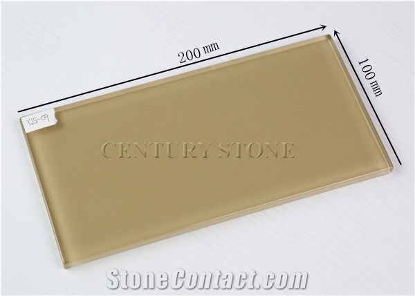 4"x8" (10x20cm) Light Brown Glass Subway Wall Tile