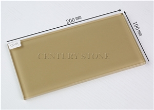 4"x8" (10x20cm) Light Brown Glass Subway Wall Tile