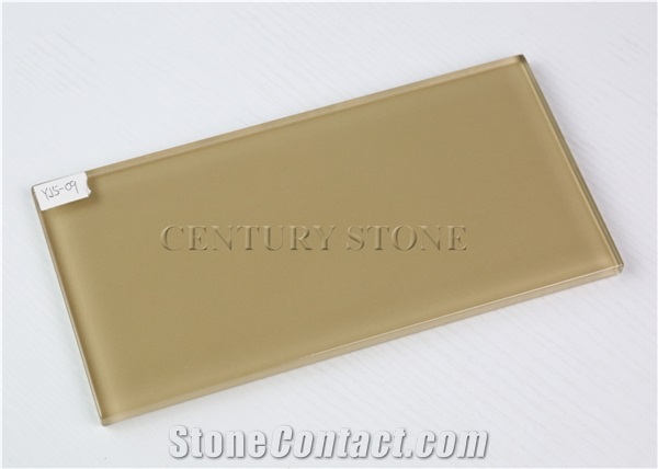 4"x8" (10x20cm) Light Brown Glass Subway Wall Tile