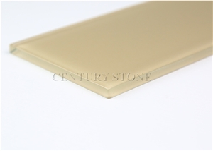 4"x8" (10x20cm) Light Brown Glass Subway Wall Tile