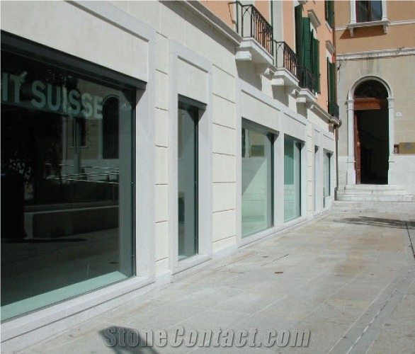 Beige Limestone Building Stone, Facade, Arches, Nocciolato Chiaro Beige Limestone Building Stone